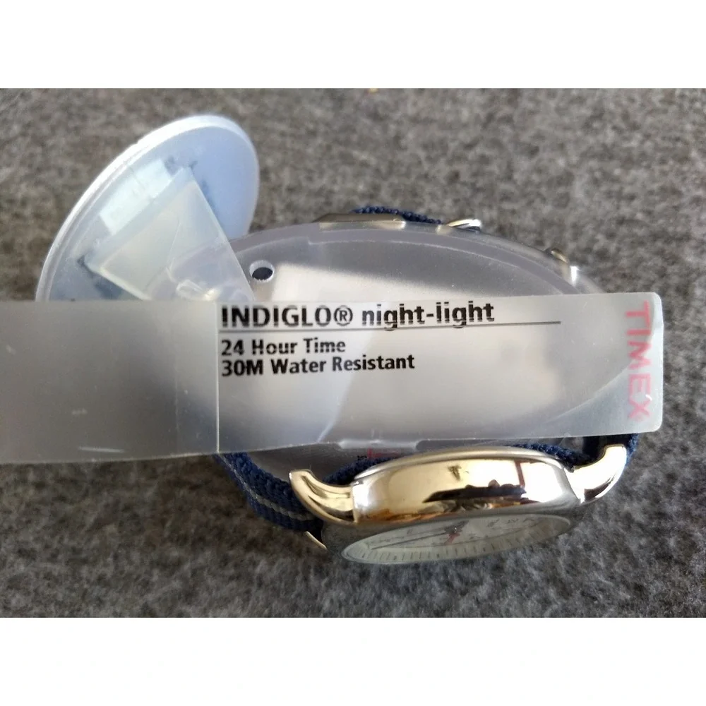 Timex‎ Indiglo Night Light Weekender Watch T2N654 Easy Read Blue Gray Strap NEW